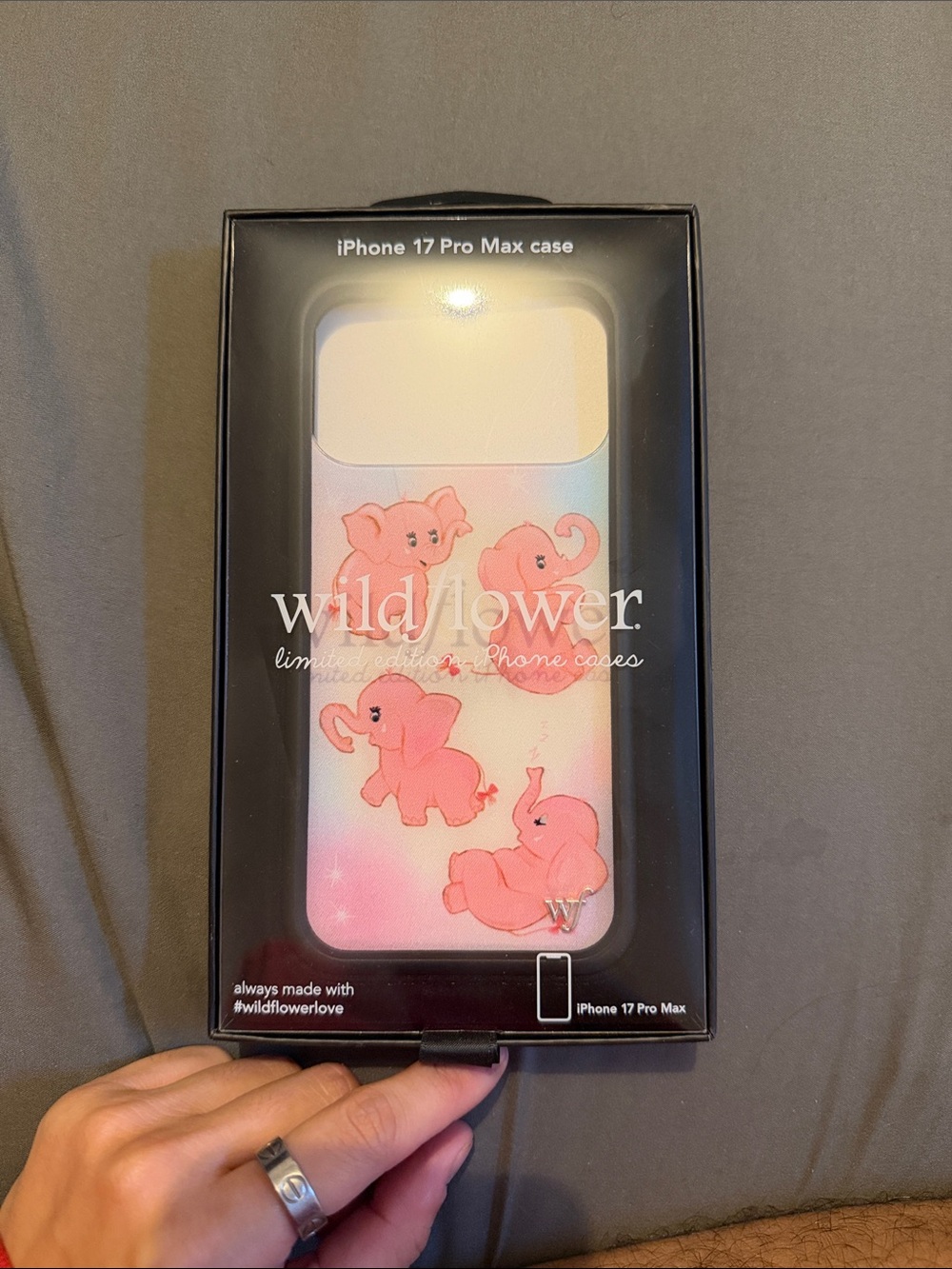 BRAND NEW Wildflowers Pink Elephant Pattern iPhone Case IPHONE 17/18 PRO MAX